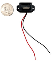 Load image into Gallery viewer, 8 Pack Piezo Buzzers 3–9V DC, 85 dB, Built-In Drive Circuit, Red & Black Wire Leads – 7 mA, Approx 1.1 x 0.7 in