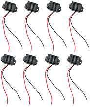 Load image into Gallery viewer, 8 Pack Piezo Buzzers 3–9V DC, 85 dB, Built-In Drive Circuit, Red & Black Wire Leads – 7 mA, Approx 1.1 x 0.7 in