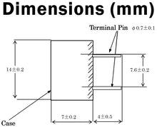 Load image into Gallery viewer, Mini 3~12V Piezoelectric Buzzer with PC Leads, 81db, 0.55" Diameter, 0.27" Height (CPM121A1AWP-S01)