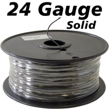 Load image into Gallery viewer, 1,000 Feet Black 24 Gauge Solid Hook-Up Wire, Tinned Copper, PVC Insulation, UL 1007/1569, RoHS Compliant