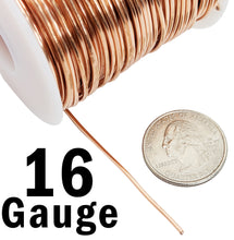 Load image into Gallery viewer, 126 Feet 16 Gauge Soft Bare Copper Crafting Wire (1 Pound Spool)