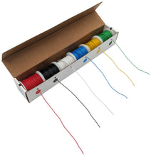 Load image into Gallery viewer, Solid 20 Gauge Hook Up Wire Kit - Includes 6 Different Color 100 Foot Spools, Tinned Copper, PVC Insulated