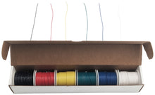 Load image into Gallery viewer, Stranded 24 Gauge Hook Up Wire Kit - Includes 6 Different Color 100 Foot Spools, Tinned Copper, PVC Insulated