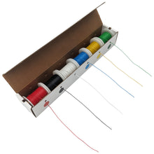 Load image into Gallery viewer, Stranded 26 Gauge Hook Up Wire Kit - Includes 6 Different Color 100 Foot Spools, Tinned Copper, PVC Insulated