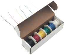 Load image into Gallery viewer, Solid 26 Gauge Hook Up Wire Kit - Includes 6 Different Color 25 Foot Spools, Tinned Copper, PVC Insulated