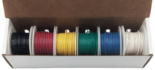 Load image into Gallery viewer, Solid 26 Gauge Hook Up Wire Kit - Includes 6 Different Color 25 Foot Spools, Tinned Copper, PVC Insulated