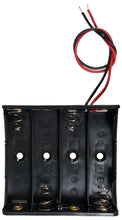 Load image into Gallery viewer, AA 4 Battery Holder with Wire Leads, Holds Four AA Batteries