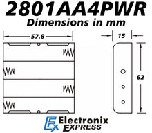 Load image into Gallery viewer, AA 4 Battery Holder with Wire Leads, Holds Four AA Batteries