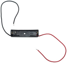 Load image into Gallery viewer, 100 Pack Single AAA Battery Holder with Wire Leads - Plastic, Color: Black, Size: 1.97"×0.53"×0.49"
