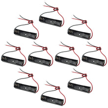 Load image into Gallery viewer, 10 Pack Single AAA Battery Holder with Wire Leads - Plastic, Color: Black, Size: 1.97"×0.53"×0.49"
