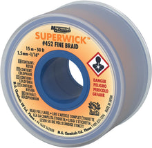 Load image into Gallery viewer, MG Chemicals 452 Desoldering Braid Fine Braid Super Wick with RMA Flux, 50' Length x 0.05" Width, Yellow