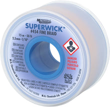 Load image into Gallery viewer, MG Chemicals 454 Desoldering Braid Fine Braid Super Wick with RMA Flux, 50' Length x 0.1" Width, Blue