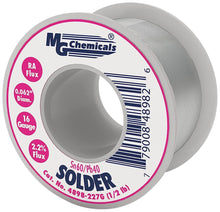 Load image into Gallery viewer, MG Chemicals 60/40 Rosin Core Leaded Solder, 0.062" Diameter (16 Gauge), 1/2 lbs Spool (4898-227G)