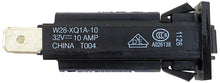 Load image into Gallery viewer, 10A Thermal Circuit Breaker, 1 Pole, 250V AC / 32V DC, Snap-in Panel Mount with Push to Reset Actuator (W28-XQ1A-10)
