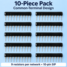 Load image into Gallery viewer, Thick Film Resistors 330 Ohms 9 Resistors/10 Pins(SIP) Common Terminal - 10 Pack