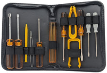 Load image into Gallery viewer, 12 Piece Computer & Electronics Toolkit with Chip Inserter & Extractor, Screwdrivers (Phillips #0 & #1, Slotted 3/16” & 1/8”, T15), Nut Drivers (1/4" & 3/16"), Spare Parts Tube, Portable Zipper Case