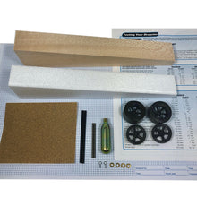 Load image into Gallery viewer, Basswood Co2 Dragster Prototype & Build Kit - Includes Instructions and Parts to Design, Build, and Race
