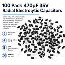 Load image into Gallery viewer, 100 Pack Electrolytic Radial Lead Capacitor 35V 470µF