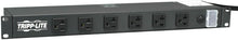 Load image into Gallery viewer, Tripp Lite 12-Outlet Rackmount PDU Power Strip, Network-Grade Front & Rear Facing Outlets, 20A, 120V, 15ft Cord with 5-20P Plug, Horizontal 1U Rack Mount (RS1215-20)