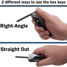 Load image into Gallery viewer, 9-Piece Portable Folding Hex Key Wrench Set - Includes Sizes 5/64", 3/32", 7/64", 1/8", 9/64", 5/32", 3/16", 7/32", and 1/4"