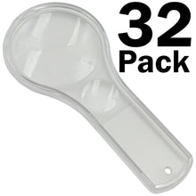 Load image into Gallery viewer, 32 Pack 4.5-inch Clear Plastic Dual Lens Magnifier, 3X and 6X Magnification