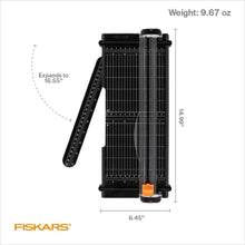 Load image into Gallery viewer, Fiskars Recycled SureCut™ Portable Paper Trimmer - 12” Cut Length - Craft and Office Paper Cutter with Grid Lines - Black (154540-1003)