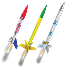 Load image into Gallery viewer, Estes 1753 AVG Rocket Bulk Pack, Includes 12 Model Rocket Kits (8 Intermediate and 4 Beginner Skill Level)