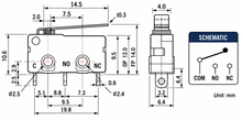 Load image into Gallery viewer, Micro Limit/Snap Switch, SPDT, 5A @ 250V AC, Solder Leads - 10 Pack