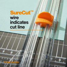 Load image into Gallery viewer, Fiskars Recycled SureCut™ Portable Paper Trimmer - 12” Cut Length - Craft and Office Paper Cutter with Grid Lines - Black (154540-1003)