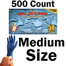 Load image into Gallery viewer, Total Max Hi-Risk 500 Count SIZE MEDIUM Powder-Free Latex Gloves, 15 Mil