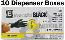 Load image into Gallery viewer, Emerald 1,000 Count SIZE LARGE Powder-Free Nitrile Heavy Duty Service Gloves – 6 Mil