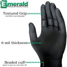 Load image into Gallery viewer, Emerald 1,000 Count SIZE LARGE Powder-Free Nitrile Heavy Duty Service Gloves – 6 Mil