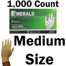 Load image into Gallery viewer, 1,000 Count SIZE MEDIUM Powder-Free High Risk Food Grade Latex Gloves, 8 Mil, Textured Grip