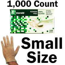 Load image into Gallery viewer, Emerald Shannon 1,000 Count SIZE SMALL Powder-Free Vinyl Gloves – 4 Mil