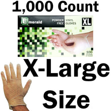 Load image into Gallery viewer, Emerald Shannon 1,000 Count SIZE X-LARGE Powder-Free Vinyl Gloves – 4 Mil