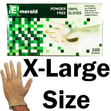 Load image into Gallery viewer, Emerald Shannon 100 Count X-Large Powder-Free Vinyl Gloves – 4 Mil