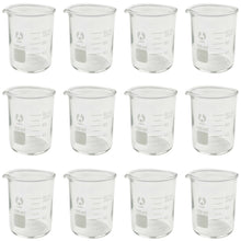 Load image into Gallery viewer, 12 Pack 100mL Graduated Glass Beakers, Low Form