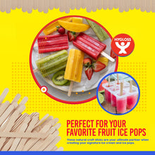 Load image into Gallery viewer, Hygloss 100 Count Jumbo 6-inch Natural Wooden Popsicle Craft Sticks, Smooth and Splinter-Free for DIY Projects, Crafting, etc