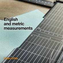 Load image into Gallery viewer, Fiskars Recycled SureCut™ Portable Paper Trimmer - 12” Cut Length - Craft and Office Paper Cutter with Grid Lines - Black (154540-1003)