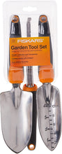 Load image into Gallery viewer, Fiskars 3 Piece Ergo Garden Tool Set - Trowel, Transplanter, and Cultivator (384490-1001)