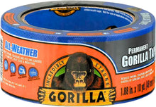 Load image into Gallery viewer, Gorilla 10 Yard Roll All-Weather Outdoor Waterproof Duct Tape, UV and Temperature Resistant, 1.88" Wide, Black