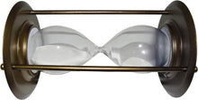 Load image into Gallery viewer, Large 3 Minutes and 25 Seconds Hourglass with Brushed Bronze Metal Housing and Glass Timer, Elegant Design, 8.5" Tall Sandglass