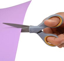 Load image into Gallery viewer, Westcott 7” and 5” Pointed Titanium-Bonded Crafting Scissors with Soft Handles, Gray/Yellow (13824)