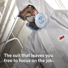 Load image into Gallery viewer, 3M Disposable Protective Coverall, White, Hooded with Elastic Cuff, Two-way Zipper, Antistatic, Painting and Coating, Food Safety, Size Medium (4510-M)