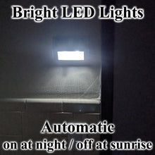 Load image into Gallery viewer, 4 Pack Solar Charging Wall Mount Downward Facing Cool White LED Lights with Mounting Screws, Outdoor Weatherproof, Automatic On and Off, Modern Slim Design, Stainless Steel, Silver Color