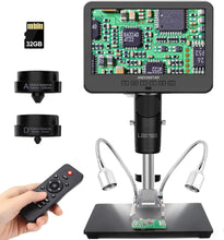 Load image into Gallery viewer, Andonstar AD246S-M HDMI Digital Microscope 2000x for Adults, 3 Lens 2160P UHD Video Record, 7 Inch LCD Soldering Microscope for Electronics Repair, Error Coins, Pro Boom Arm Stand, Windows Compatible