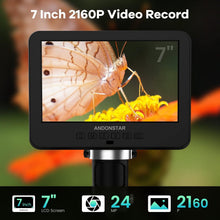 Load image into Gallery viewer, Andonstar AD246S-M HDMI Digital Microscope 2000x for Adults, 3 Lens 2160P UHD Video Record, 7 Inch LCD Soldering Microscope for Electronics Repair, Error Coins, Pro Boom Arm Stand, Windows Compatible