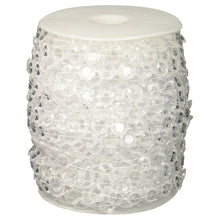Load image into Gallery viewer, 99 Feet of Stringed Crystal-Like Clear Beads on a Spool for Art & Craft, Centerpieces, Bridal Bouquets, Garlands, Beaded Curtains, Wedding Backdrops