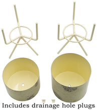 Load image into Gallery viewer, Set of 2 Different Size Off-White Marbled Tabletop Indoor Mini Planters with Stands - Includes 30 Ounce and 20 Ounce Pot for Small Plants