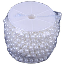 Load image into Gallery viewer, 22 Yards Large Stringed Faux Pearls Beads Garland by the Roll for Crafting and Decorating, 10mm Beads, White Color